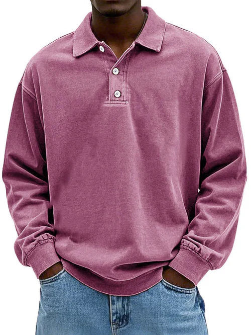 Hochwertiges Herren Polo-Sweatshirt, Langarm. Lässige Freizeitmode für jede Jahreszeit.