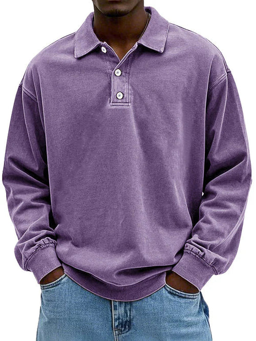 Modernes Herren Langarm Polo-Sweatshirt. Bequem, stilvoll und perfekt für den Alltag.