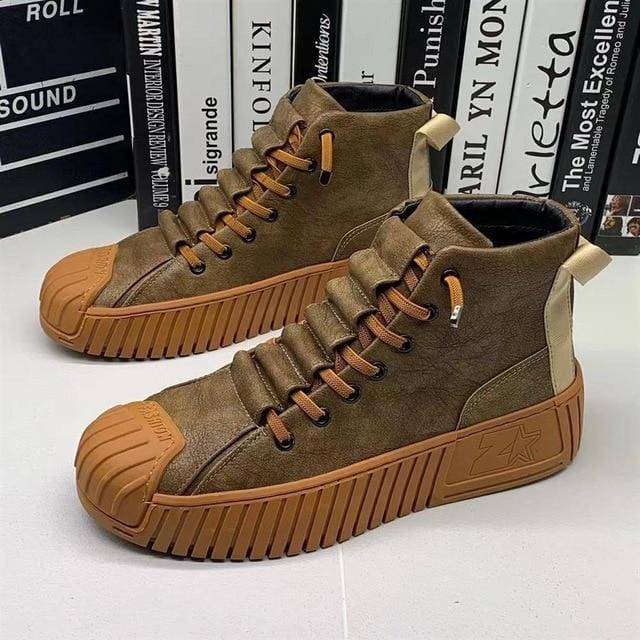 Komfortable braune Herren Stiefel für den Alltag, vielseitige Mode Stiefel mit bequemer Passform.