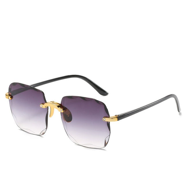 Trendige randlose Vintage Sonnenbrille Clea für Damen & Herren mit UV400 Augenschutz, eckiges Design.