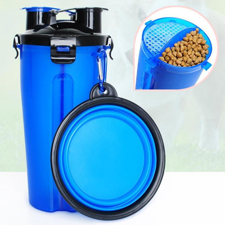 2-in-1 Reisebecher PawBuddy™ für Haustiere, kombiniert Futter- & Wasserschale, ideal für unterwegs & Outdoor.