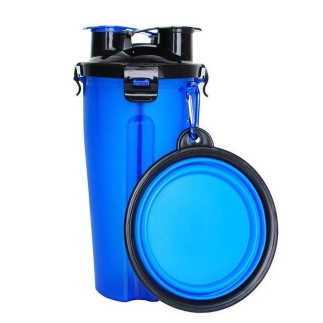 PawBuddy™ Reisebecher 2-in-1 für Katzen, praktischer Futter- & Wasserbehälter für Ausflüge & Urlaub.