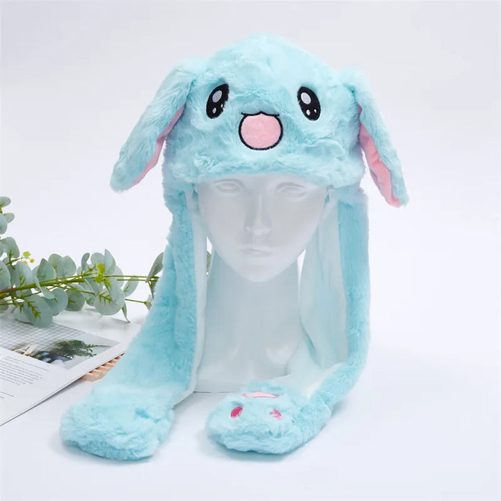 Flauschiger Hasen-Tierhut mit beweglichen Ohren für Kinder & Erwachsene, warm & lustig.