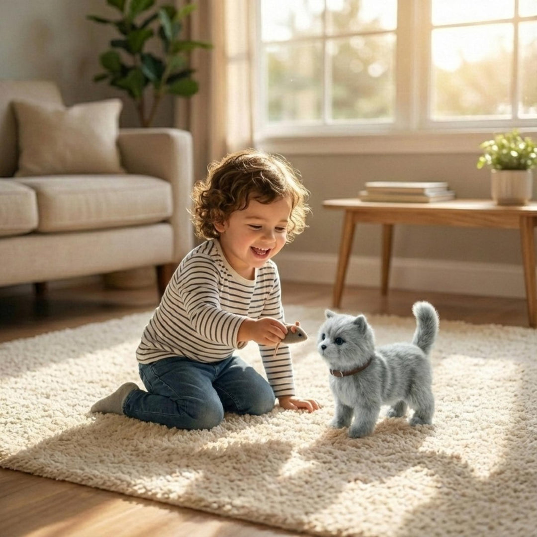 Spielerisches Roboter-Kätzchen, interaktive Spielzeugkatze für stundenlangen Spaß. Elektronisches Haustier für Kinder.