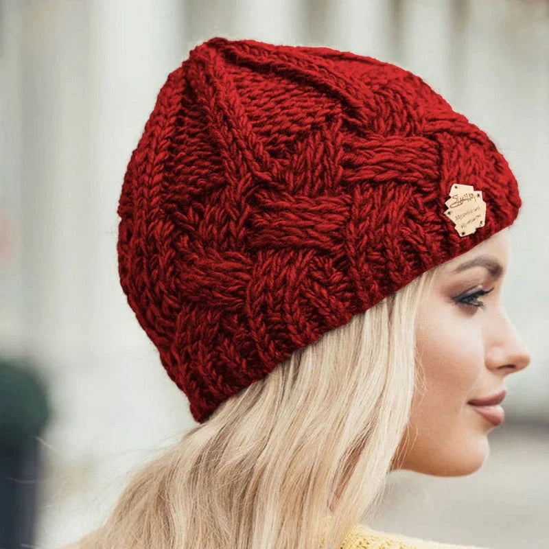 Trendige Damen Strickmütze, perfekt für Winter-Outfits; warme & bequeme Kopfbedeckung als Mode-Accessoire.