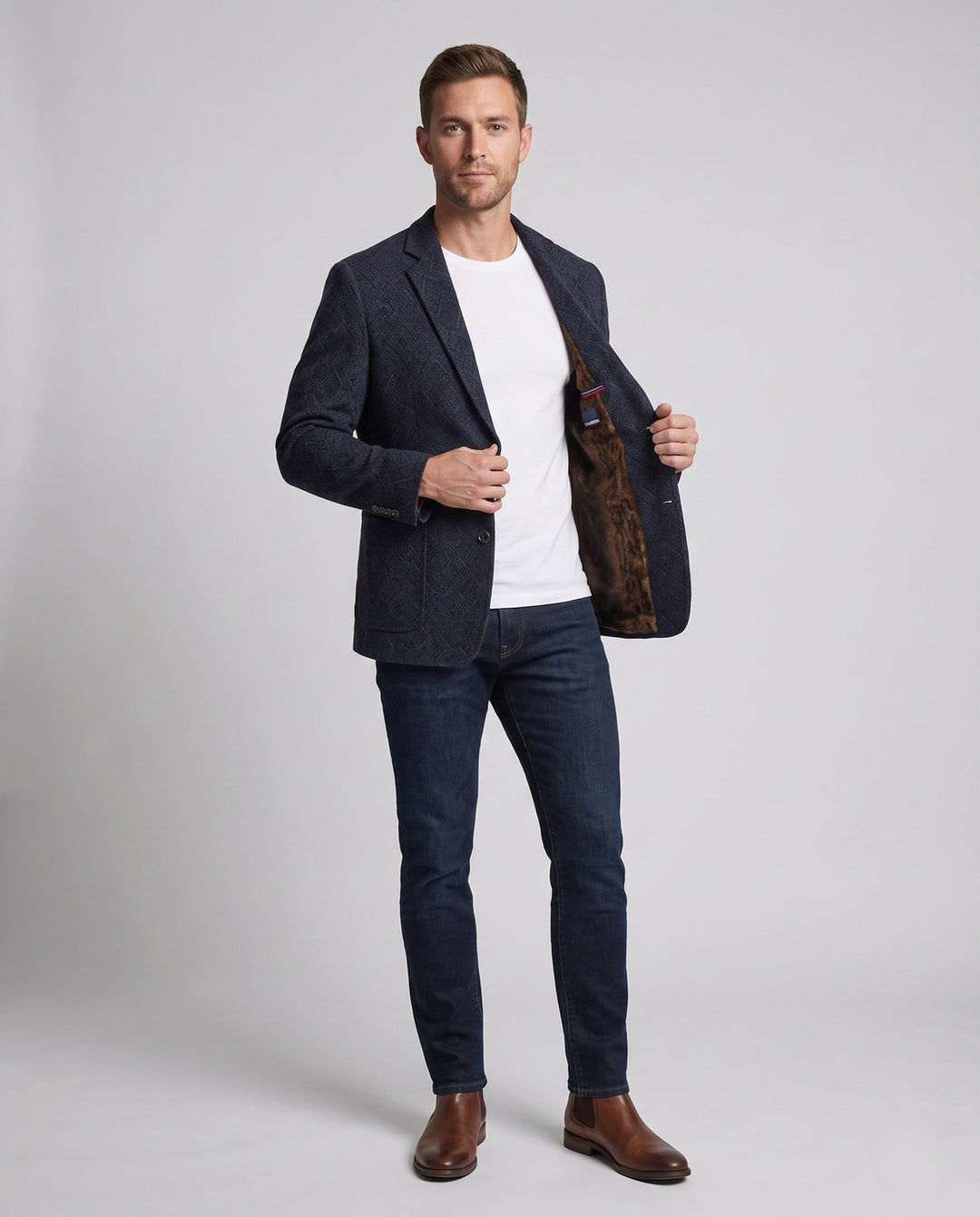 Eleganter Herren Kurzmantel, Business-Casual Stil, Slim-Fit, ideal für Herbst & Winter.