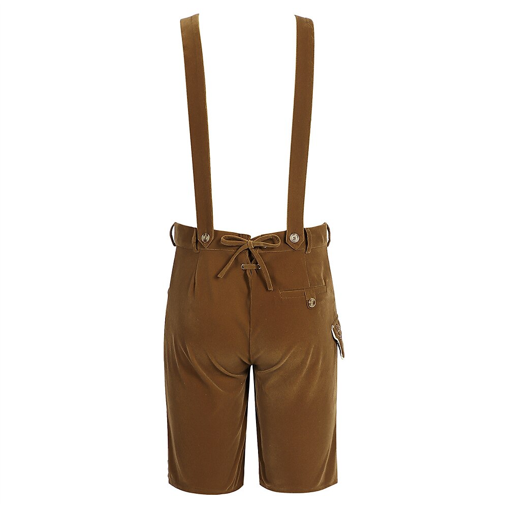 Herren Lederhose in Braun, ideal für Oktoberfest & Volksfeste. Traditioneller Look mit feiner Stickerei.
