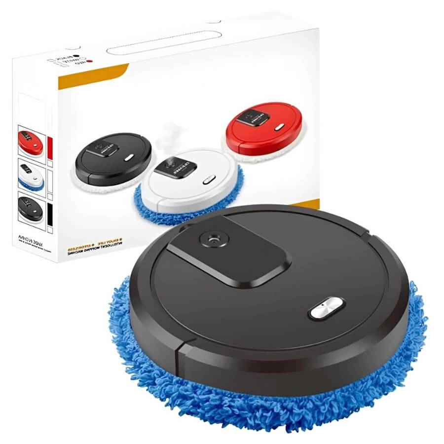 Eleganter CleanBot Wischmopproboter, der Böden wischt und staubsaugt; intelligenter Helfer für jedes Zuhause.