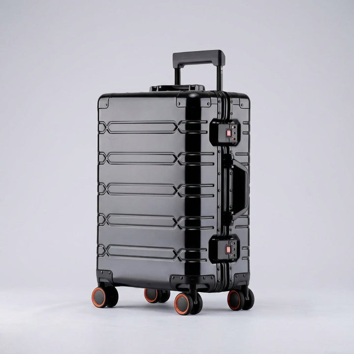 Aluminiumkoffer mit 360°-Spinner-Rollen & TSA-Schloss. Perfekt als Hand- oder Aufgabegepäck für Business & Urlaub.