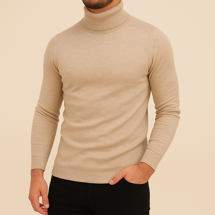 Hochwertiger Herren Rollkragenpullover Slim Fit, warm und perfekt für kalte Wintertage.