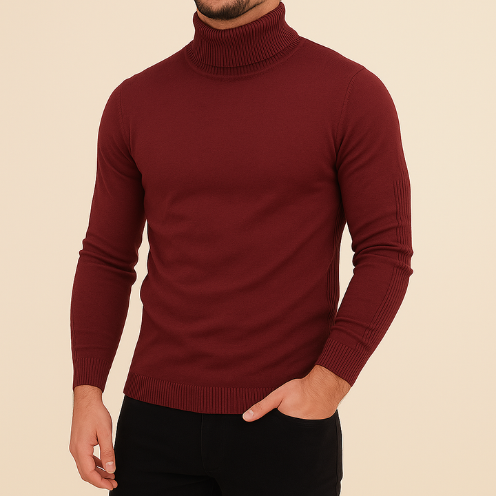 Modischer Herren Winterpullover Slim Fit Rollkragen, perfekt für schicke & bequeme Looks.