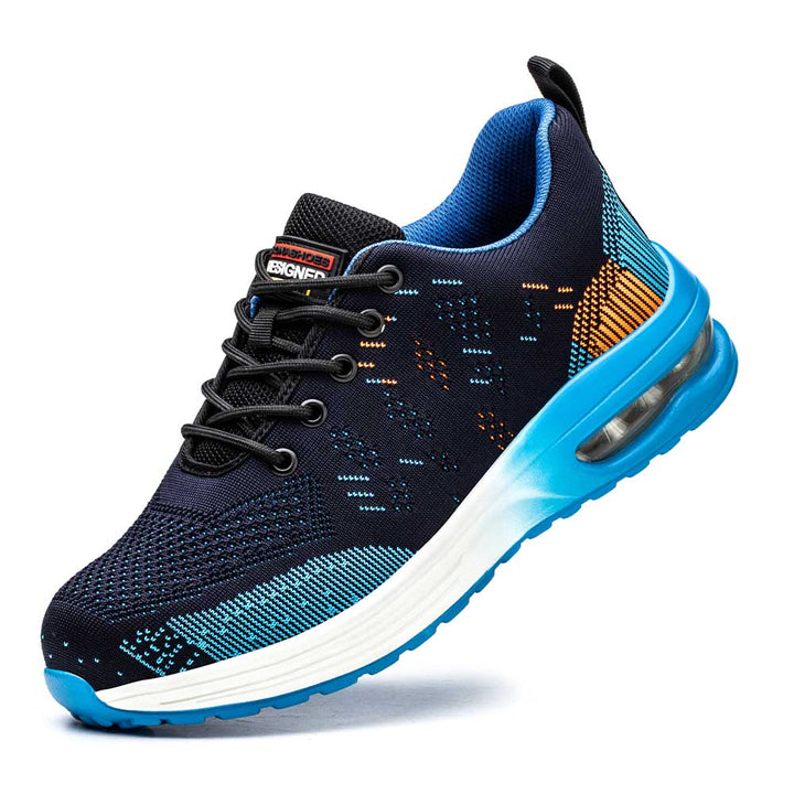 Bequeme, leichte Sicherheitsschuhe im Sneaker-Stil mit Stahlkappe und Kevlar-Sohle, rutschfest für Beruf und Alltag.