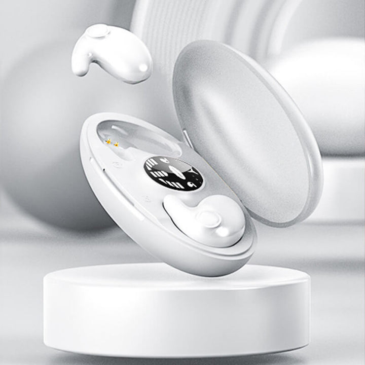 Ergonomische, unsichtbare In-Ear Schlaf-Ohrhörer, kabellos, bieten Geräuschisolierung für Ruhe.
