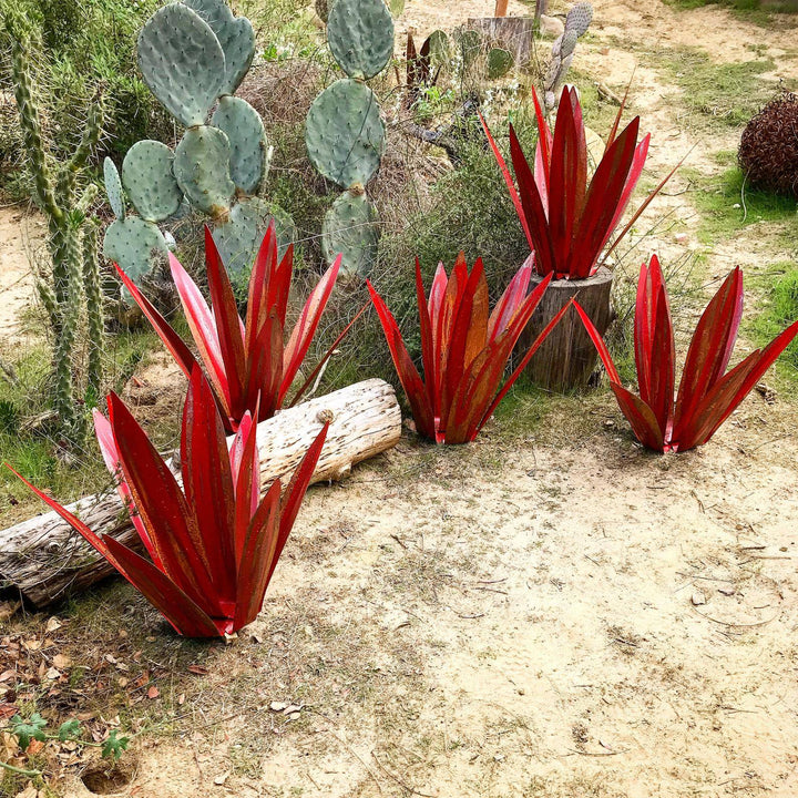 Außergewöhnliche Metall Agave für den Garten. Exotisches Flair und rostfreies Design als Terrassen Deko.