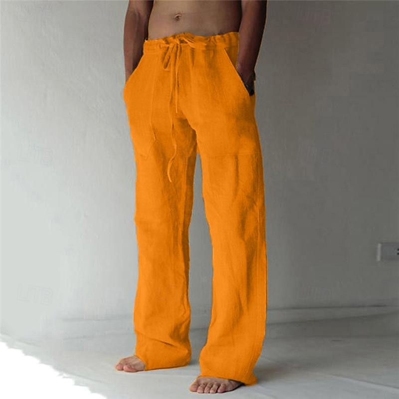Herren Sommerhose Elias, Leinen, weiter Schnitt, locker, bequem, atmungsaktiv, Freizeithose.