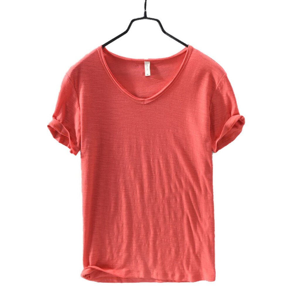 Herren Kurzarm Leinen Shirt Luca mit V-Ausschnitt, elegant & bequem.
