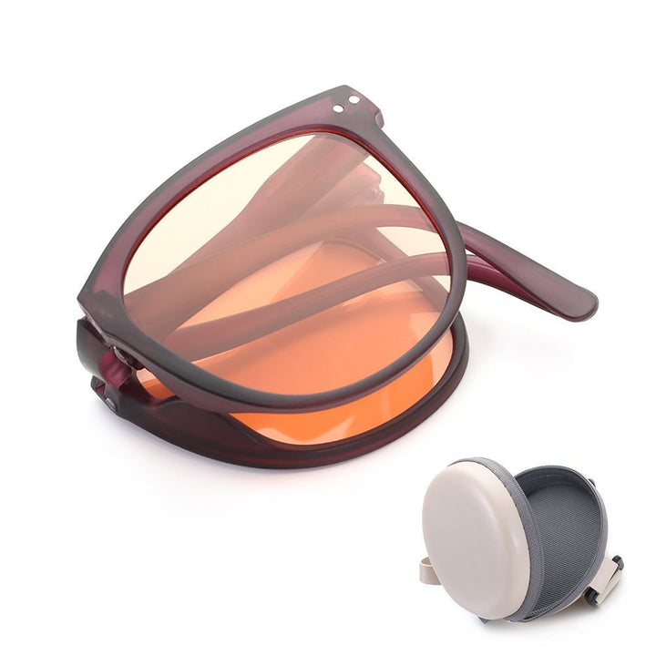 Praktische, ovale faltbare Unisex-Sonnenbrille mit UV400-Sommerschutz für unterwegs.