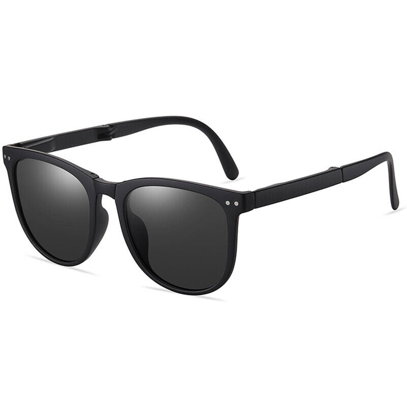Schicke faltbare Retro-Sonnenbrille für Damen und Herren, UV400-Schutz und ovaler Form.
