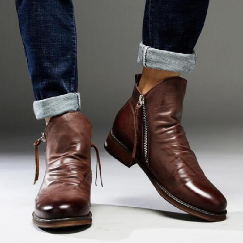 Herren Milan Lederstiefel für jeden Anlass. Elegante, bequeme Stiefel mit rutschfester Sohle. Zeitloser Begleiter.