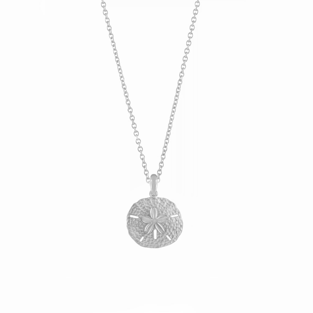 Sommerliche Damen Halskette mit Sanddollar-Anhänger, wasserfest & maritim. Ideal für Strandliebhaber.