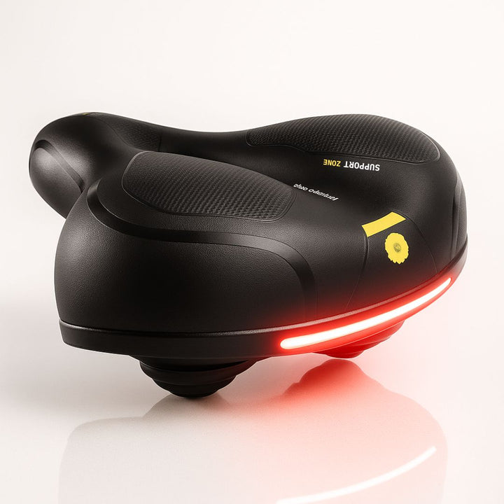 Robuster Fahrradsattel mit Federung. Ergonomisch, komfortabel und langlebig für alle Fahrräder.