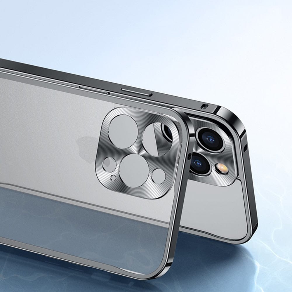 Stoßfeste Schutzhülle aus Metall für iPhone, passgenau und leicht, ideal gegen Stürze und Kratzer.