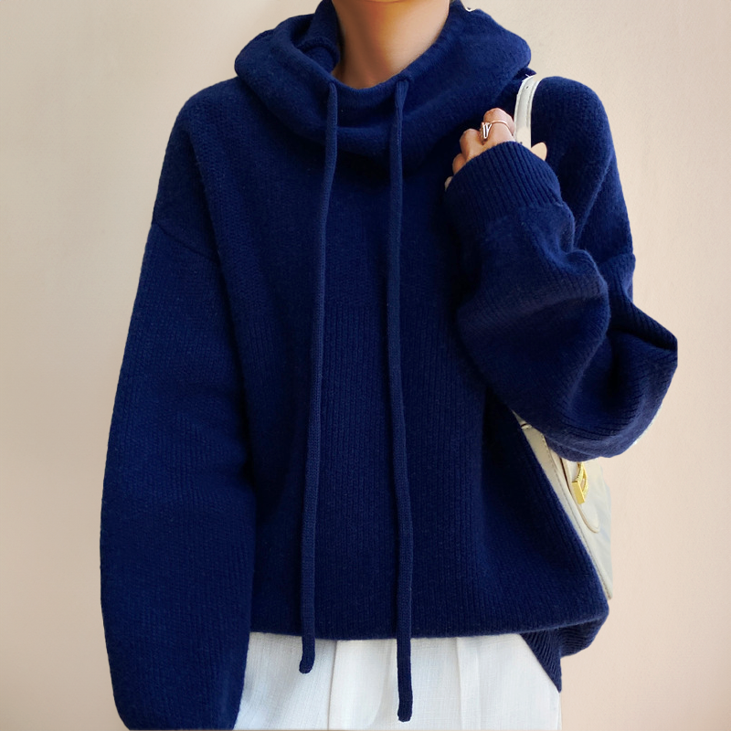 Warmer Damen Strickpullover mit Rollkragen für kalte Tage. Gemütlicher Langarmpullover.