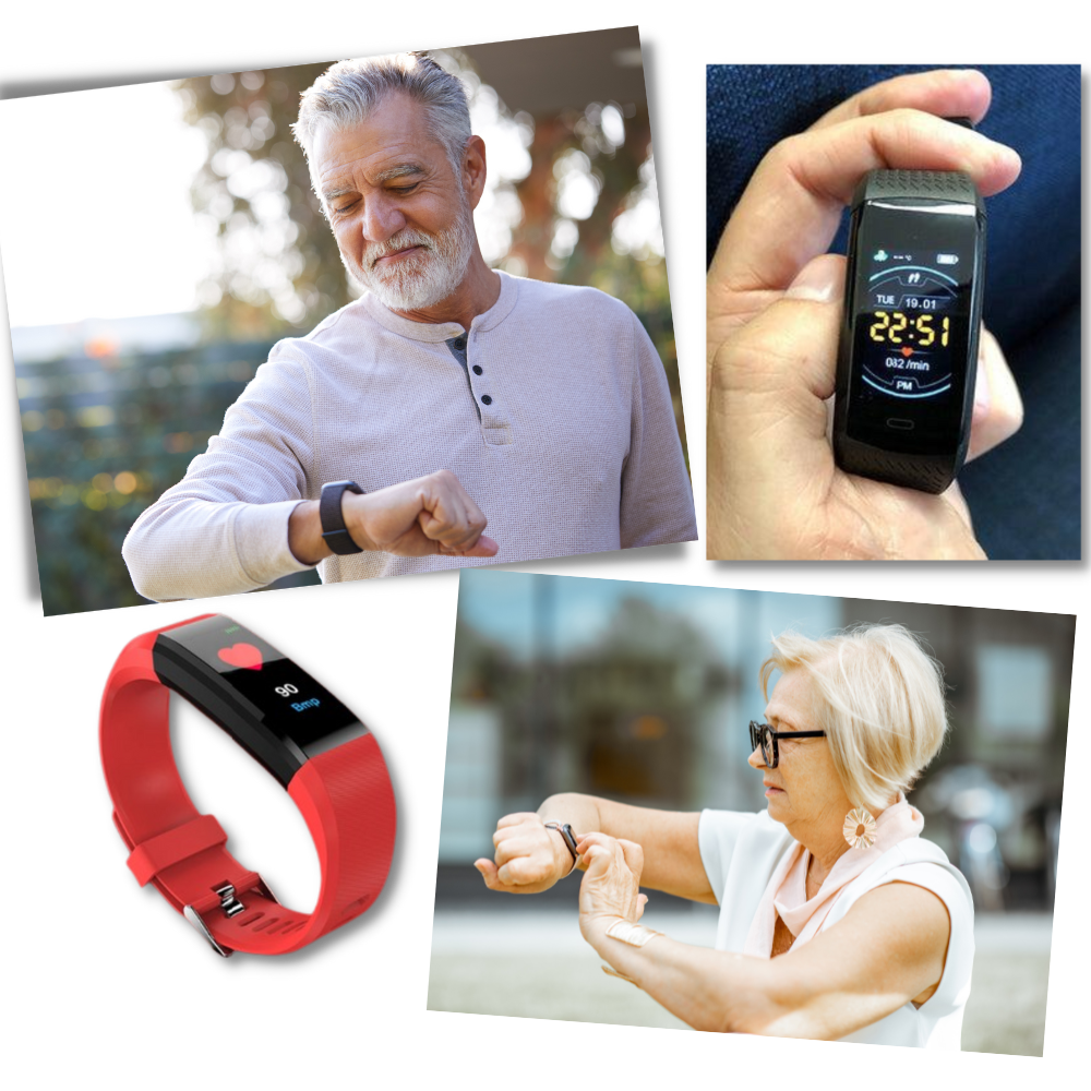 Smartwatch speziell für Senioren: Überwacht Herzfrequenz, Schlaf und tägliche Schritte.
