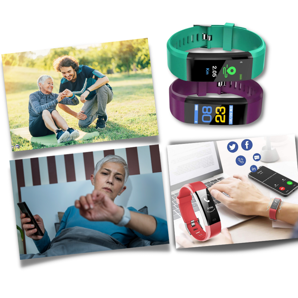 Vielseitige Senioren Smartwatch: Herzfrequenz, Schritte, Schlaf, wasserdicht. Für mehr Gesundheit.