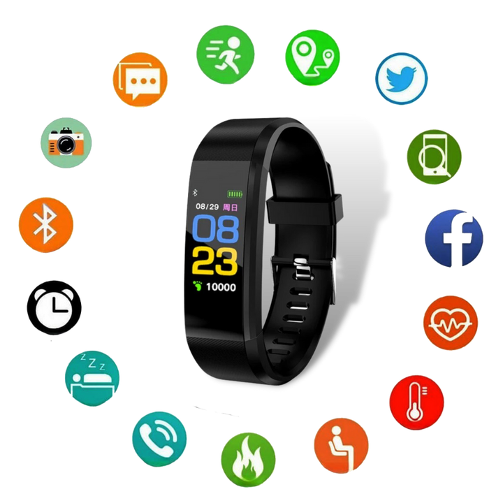 Fitness Smartwatch für Senioren: Misst Herzfrequenz, Schritte & Schlaf. Komfortables Silikonarmband.