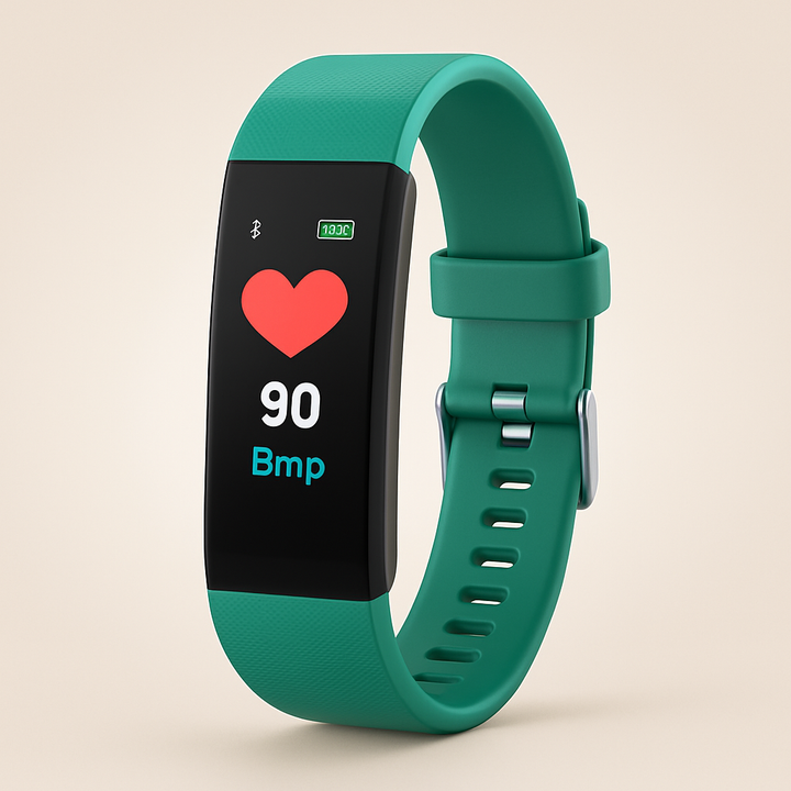 Komfortable Senioren Smartwatch mit Silikonarmband. Ideal für tägliches Fitness-Tracking.