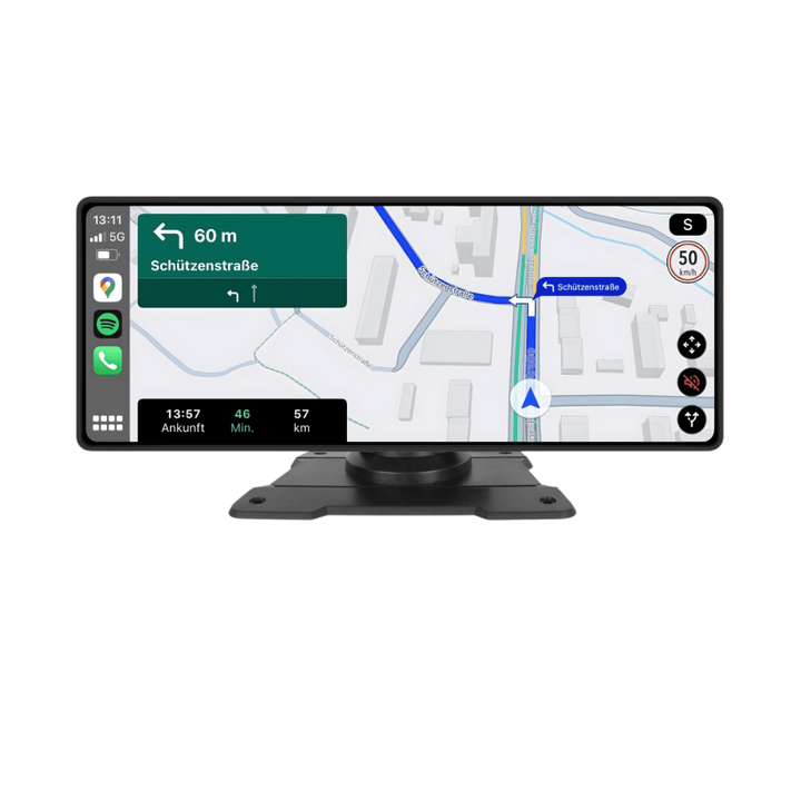 Modernes Kfz-Display mit Touchscreen. Volle Kompatibilität für CarPlay, Android Auto und Navigation per Bluetooth.