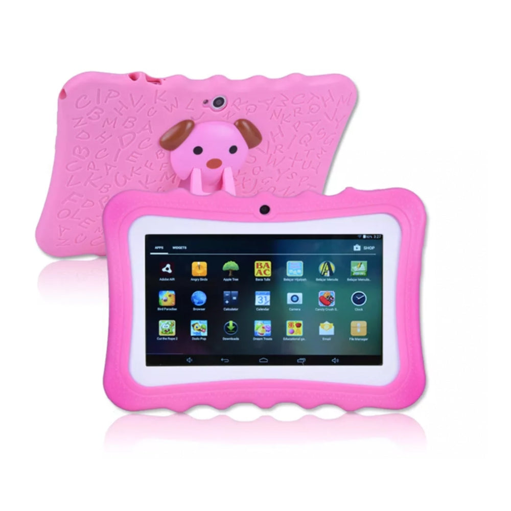 Nahaufnahme des SmartKid 7-Zoll Kinder-Tablets. Hochauflösender Bildschirm, intuitive Bedienung für kleine Hände.