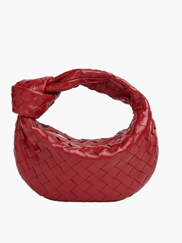 Vielseitige Mini-Schultertasche Isabella mit gewebtem Flechtdesign, chic & modern.