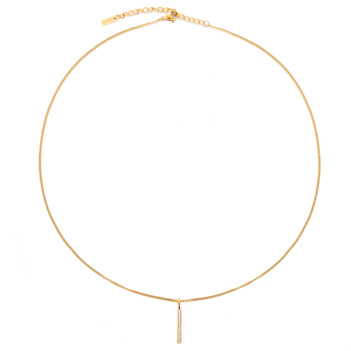 Edle Damen Gold Bar-Halskette, wasserfest & hypoallergen; moderner Edelstahl-Schmuck für stilvolle Frauen.