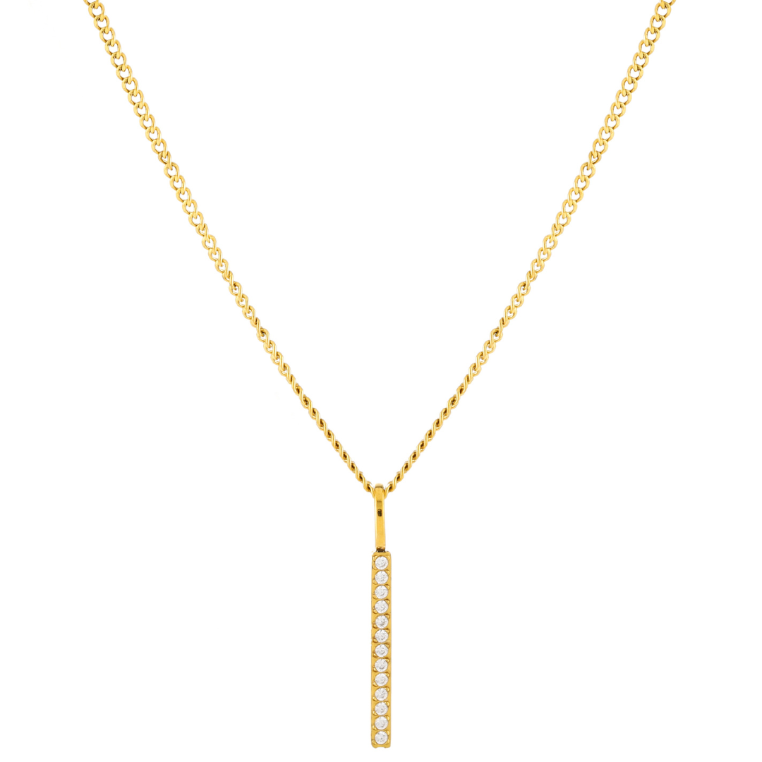 Glänzende Gold Bar-Halskette für Damen, aus wasserfestem Edelstahl; langlebiger und eleganter Schmuck.
