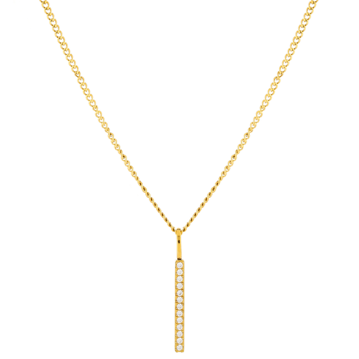 Glänzende Gold Bar-Halskette für Damen, aus wasserfestem Edelstahl; langlebiger und eleganter Schmuck.