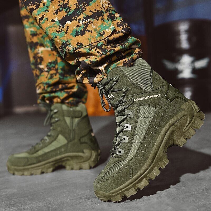 Wasserdichte taktische Herren-Arbeitsstiefel mit Anti-Durchdringungsschutz für Sicherheit.