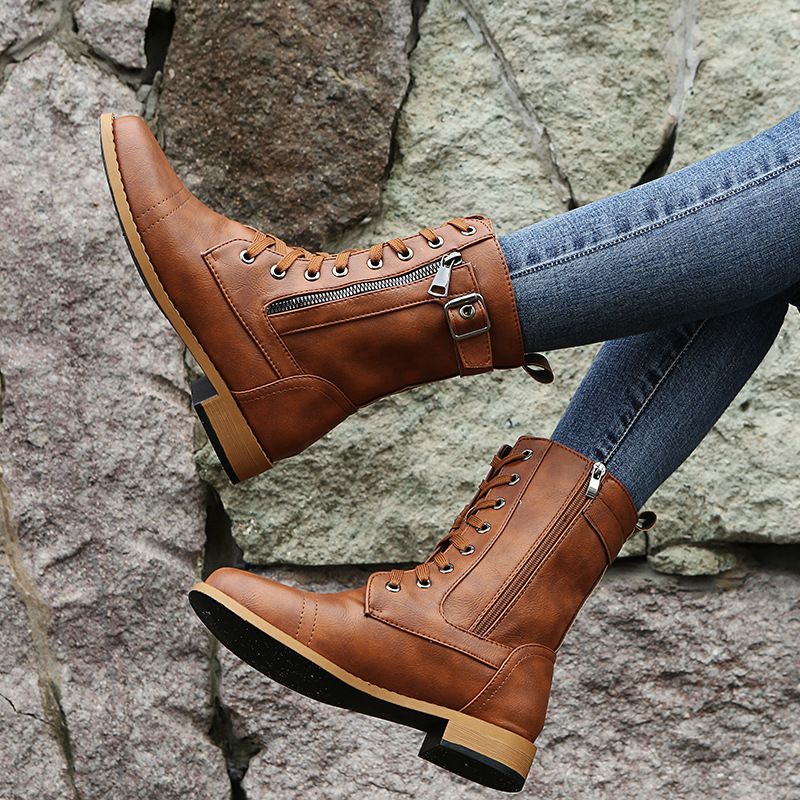 Bequeme Damen Winterstiefel mit praktischem Reißverschluss, orthopädische Unterstützung, Schwarz.