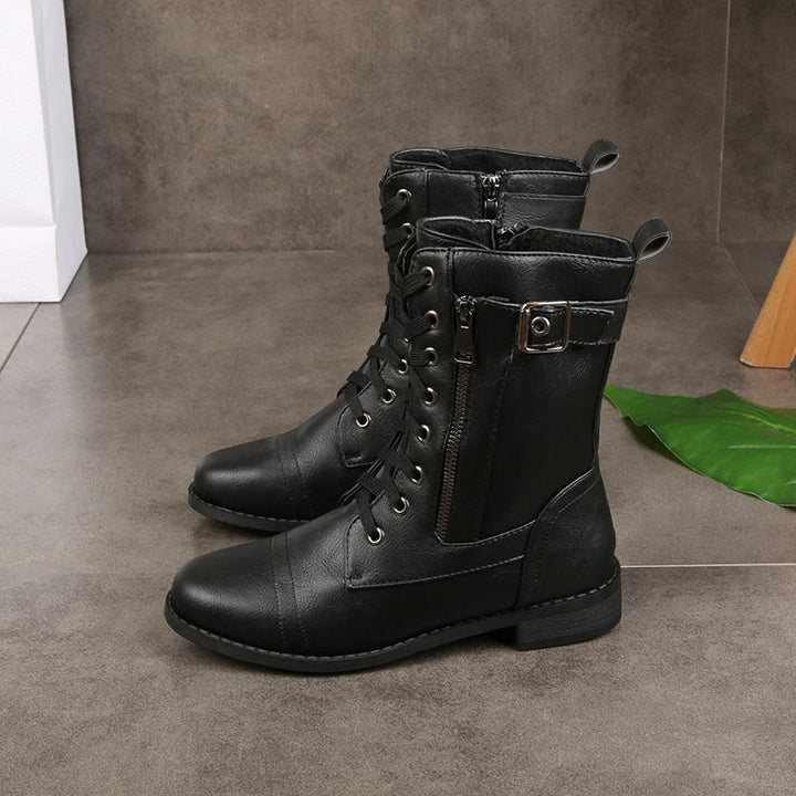 Orthopädische Damen Komfortstiefel aus hochwertigem Lederimitat für Herbst und Winter.