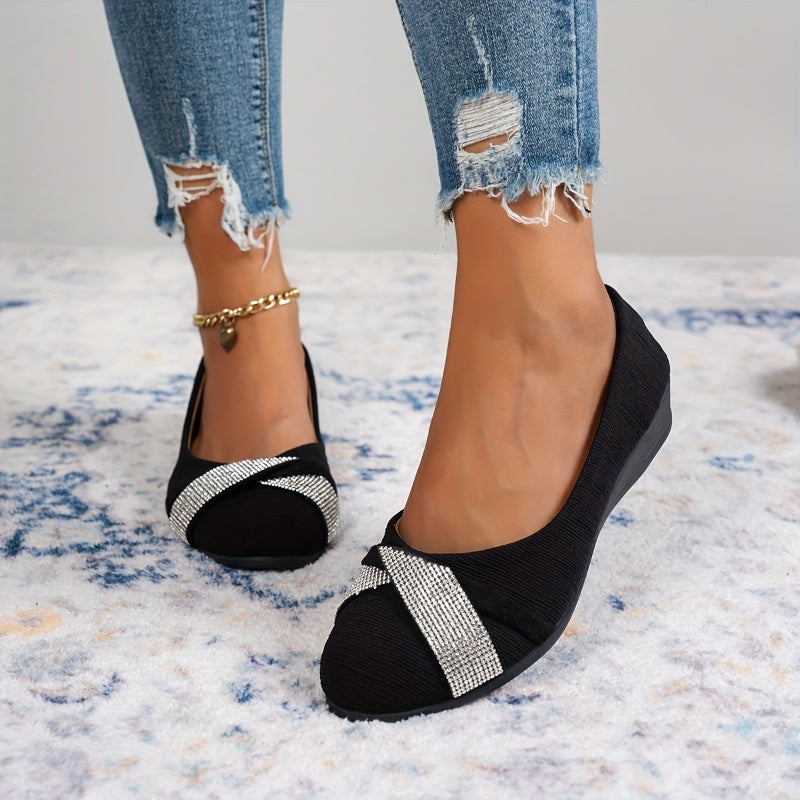Eleganter Damen Keilschuh in Schwarz-Grau für den Alltag, leicht und komfortabel. Trendige Wedges.