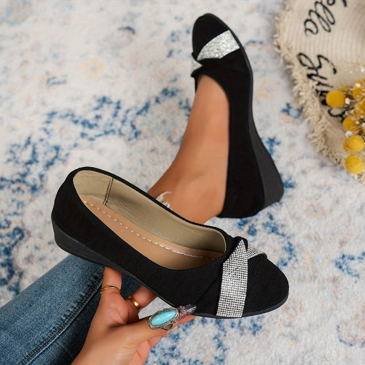Trendige Schwarz-Grau-Silber Damen Keilschuhe, leicht und bequem, perfekt für elegante Outfits.