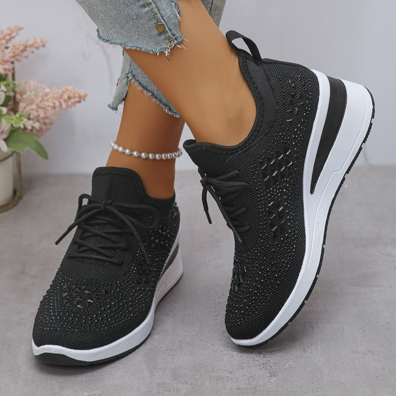 Elegante Damen-Komfortschuhe mit funkelndem Strass & unterstützender Fußgewölbestütze.