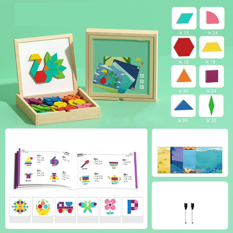 Bunte magnetische Holzformen & Farben: Lernspiel für Kinder, das Kreativität, Feinmotorik & kognitive Fähigkeiten stärkt.