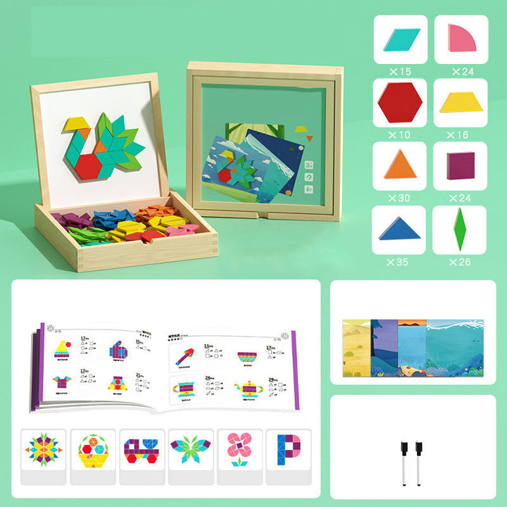 Bunte magnetische Holzformen & Farben: Lernspiel für Kinder, das Kreativität, Feinmotorik & kognitive Fähigkeiten stärkt.