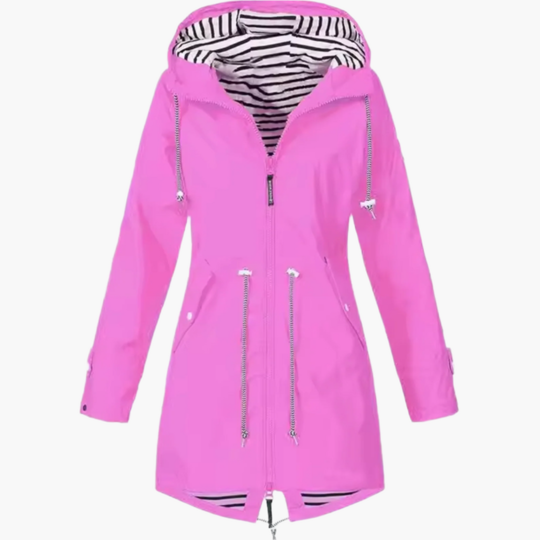 Elegante Damen Freizeitjacke mit Kapuze, ideal als Übergangsjacke für stilvolle Outdoor-Looks.