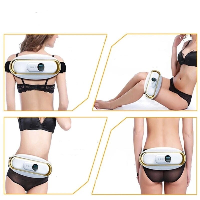 Kabelloses SlimBelt Bauchmassagegerät mit Wärme, Vibration & EMS-Muskelstimulation für Entspannung & Fitness.