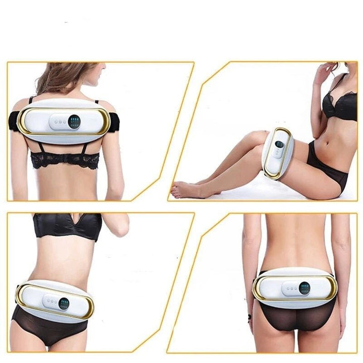 Kabelloses SlimBelt Bauchmassagegerät mit Wärme, Vibration & EMS-Muskelstimulation für Entspannung & Fitness.