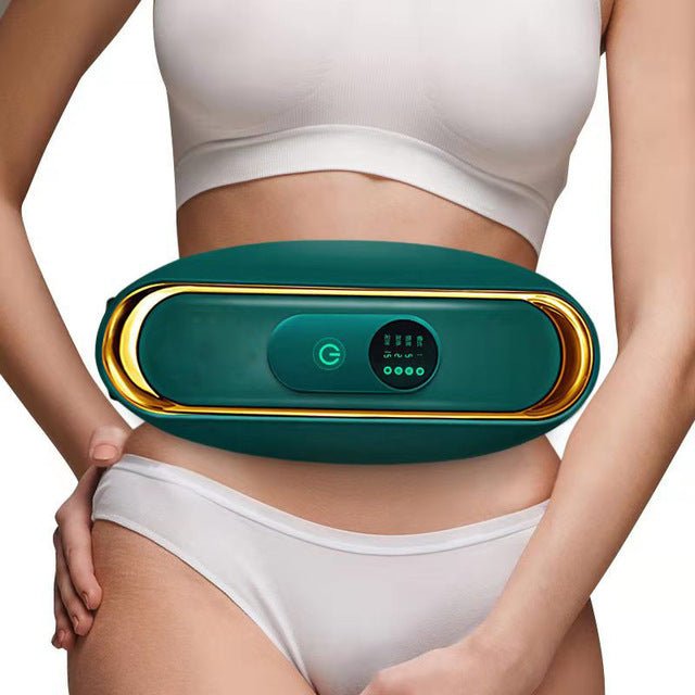 Leistungsstarker SlimBelt Bauchgürtel mit elektrischer Massage, Wärme & Vibration für Muskeltraining & Entspannung.
