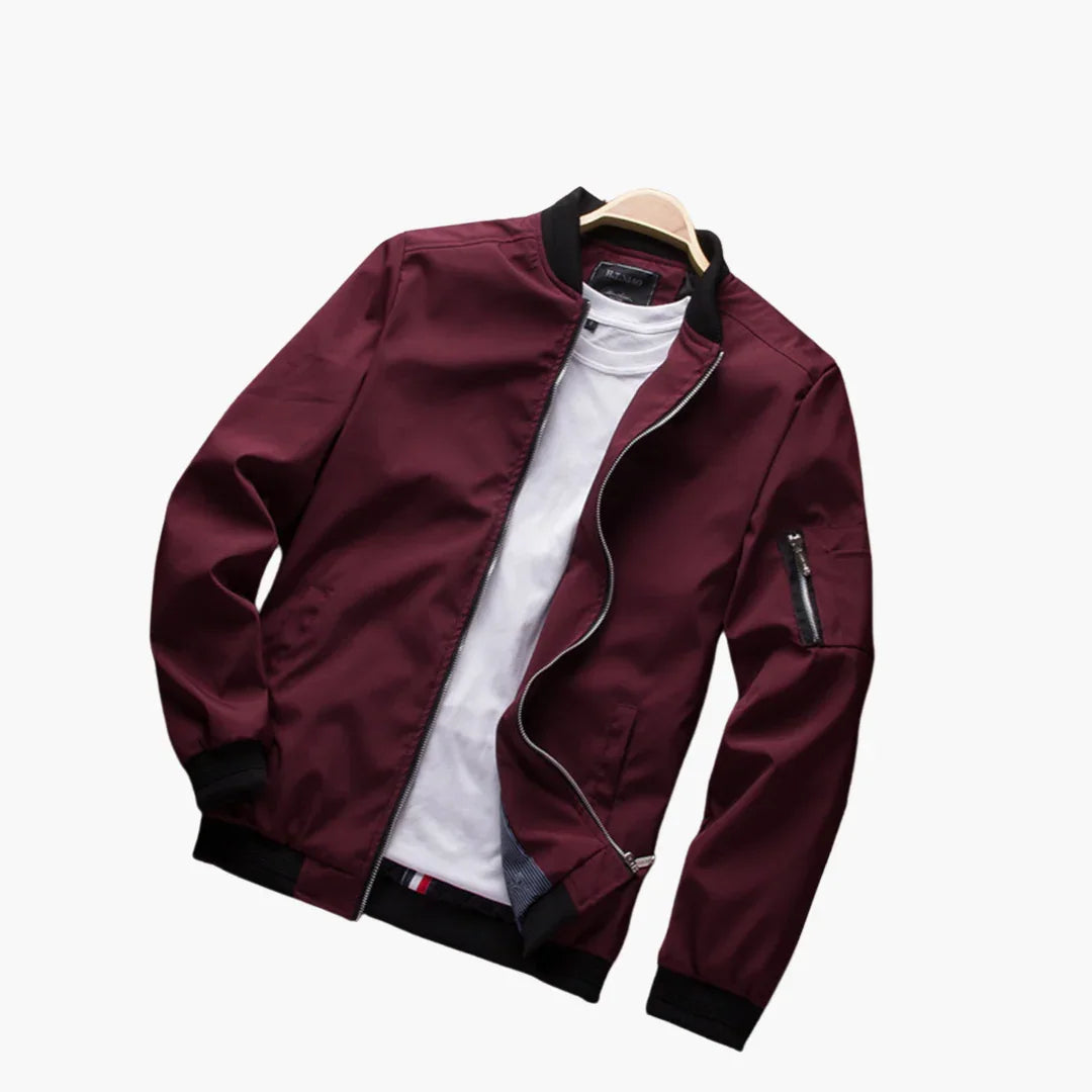 Innenfutter & Tasche der Herren Bomberjacke Slim Fit. Funktionale, leichte Übergangsjacke für Frühling/Sommer. Modern.